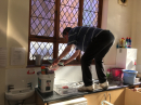 Spring clean - the vicar is the only one tall enough to reach high up places! 